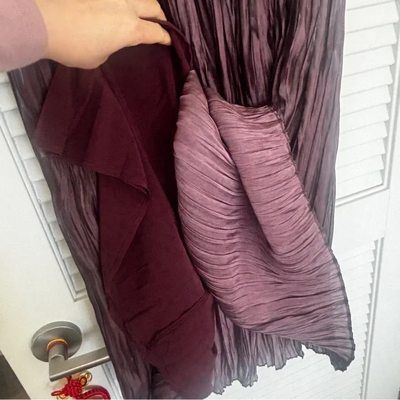 WD.NY Crinkled Maxi Skirt in Plum - Picture 4 of 4